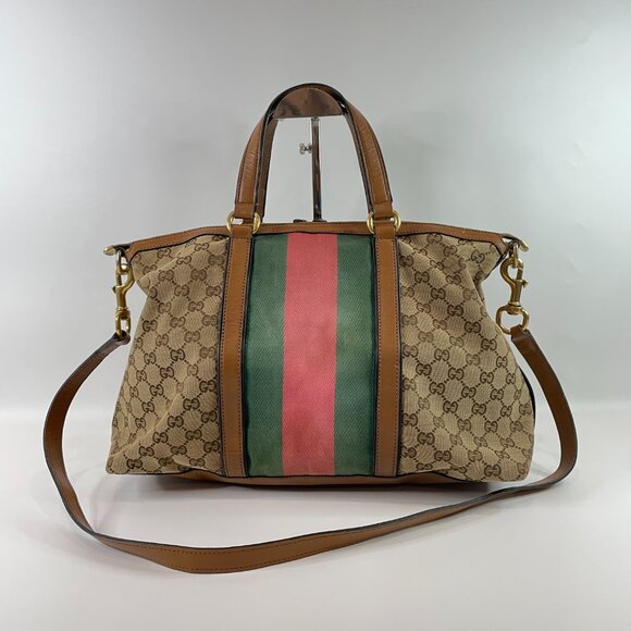 For love2calcar Gucci Brown GG Canvas 2-ways Bag sku# 85768 (gently used) - Picture 2 of 15